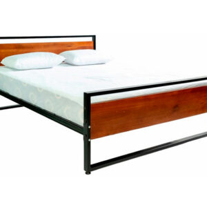 CAMA DE METAL Y MADERA / INDIVIDUAL